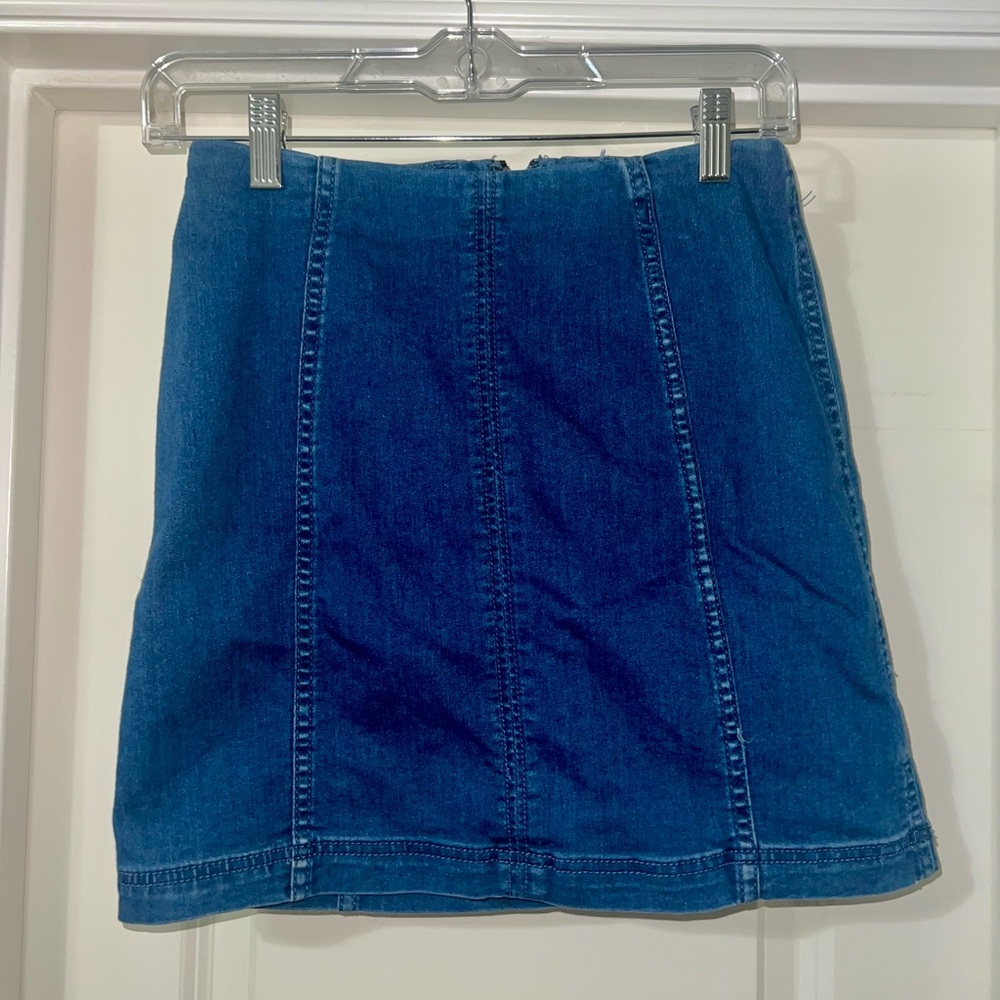 Free People Blue Mini Pencil Skirt